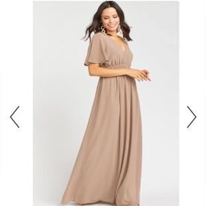 Show Me Your Mumu Faye Flutter Maxi Dress ~ Dune Chiffon